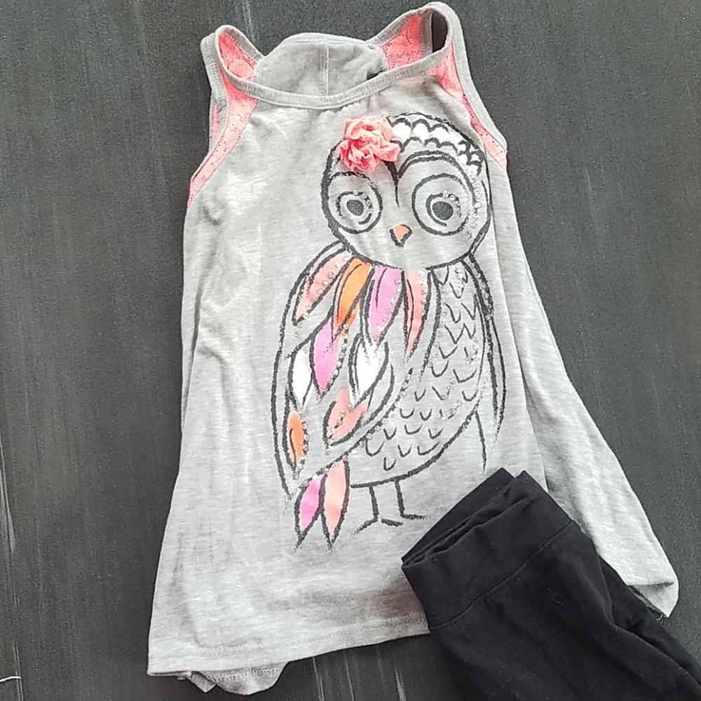 Girls owl tank top